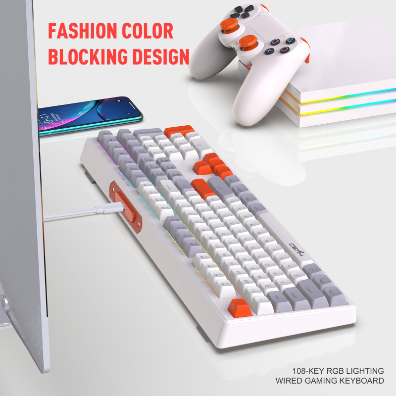 108 Key RGB Wired Film Gaming Keyboard